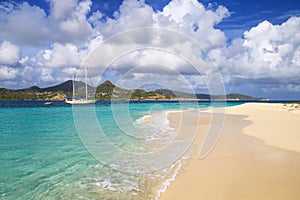 Sandy beach at White Island near Carriacou Island, Grenada