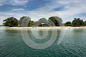 Sandy coast of Gili Gide island, south of Lombok, Indonesia