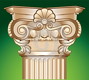 Sandy column top capital vector illustration photo