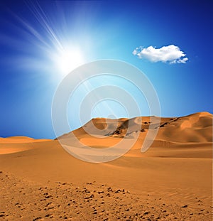 Sandy desert at daytime