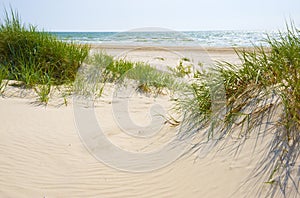 Sandy dunes on a beach of Jurmala.