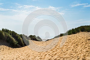 Sandy Formby Beach near Liverpool on a sunny day photo