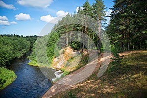 Sandy high river bank