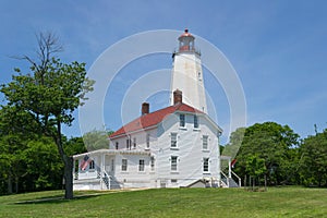 Sandy Hook Lighthouse is located at Fort Hancock. New Jersey, USA