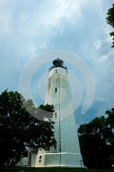 Sandy Hook Lighthouse New Jersey during stormy weather