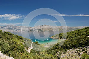 Sandy Lovrecina bay on Brac island