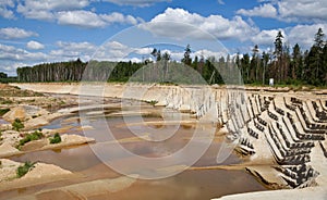 Sandy open-cast mine