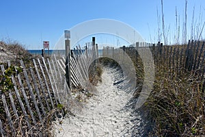 Sandy Path Leads to Wrightsville Beach, North Carolina