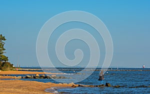 Sandy Point State Park on Chesapeake bay in Annapolis, Anne Arundel County, Maryland