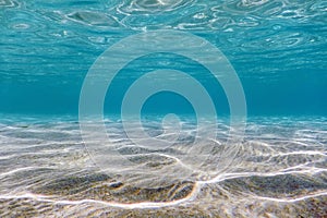 Sandy sea bottom Underwater background