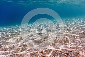 Sandy sea bottom Underwater background