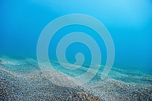 Sandy Sea Bottom Underwater Background, Underwater Blue Ocean