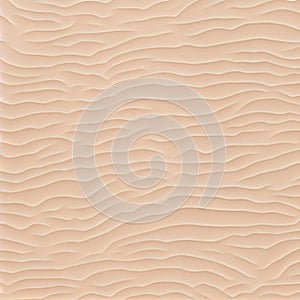 Sandy Serenity: Graphic top view of textured sand floor, light brown beige gradient wall, and seamless beach background template