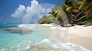 Sandy shore and azure sky