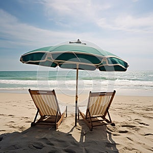 Sandy shore and azure sky