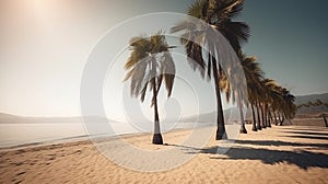 Sandy shore and azure sky