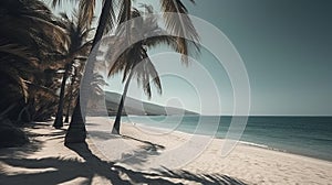 Sandy shore and azure sky