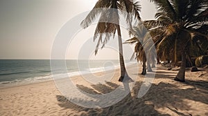 Sandy shore and azure sky
