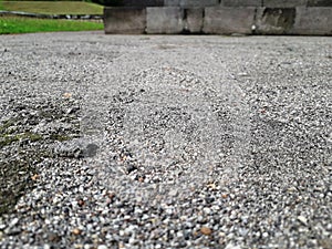 sandy soil and rocks in a city park