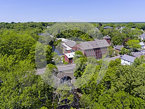 Sanford Mill aerial view, Medway, Massachusetts, USA