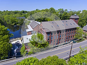 Sanford Mill aerial view, Medway, Massachusetts, USA photo
