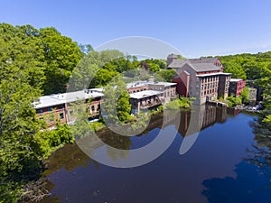 Sanford Mill aerial view, Medway, Massachusetts, USA photo