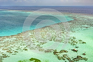 Sanganeb Lighthouse Top View of Coral Reef Lagoon