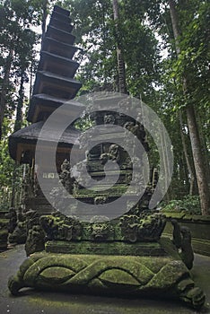 Sangeh monkey forest ruins park in Bali, Indonesia.