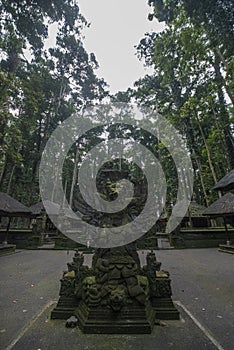 Sangeh monkey forest ruins park in Bali, Indonesia.