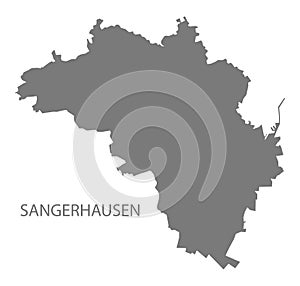 Sangerhausen German city map grey illustration silhouette shape