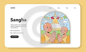 Sangha community illustration. Flat vector photo