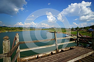 Sangkhlaburi artificial lake from saphan mon photo