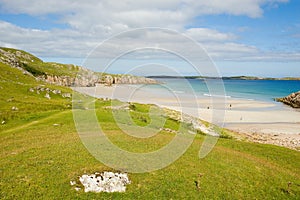 Sango Bay and Eilean Moar Isle, northern Scotland
