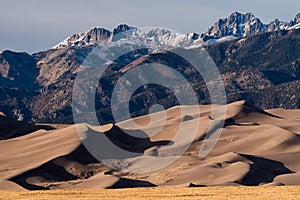 Sangre de Christo Mountains Rise Above The Great Sand Dunes National Park.