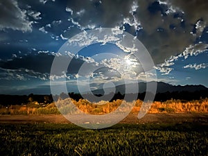 Sangre de Christo Mountains at Night Seen From the Santa Ana Pueblo, New Mexico photo