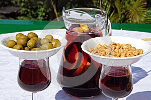 Sangria and nibbles.