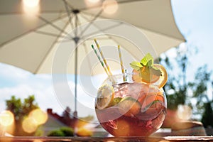 Sangria punch on a summer terrace