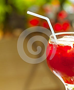 Sangria, spanish drink- Red wine and fruit.