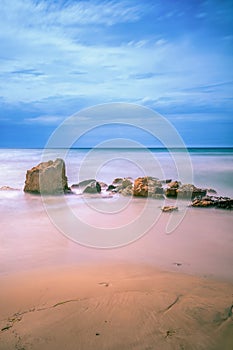 Sani Beach Sand, Rocks and Sea