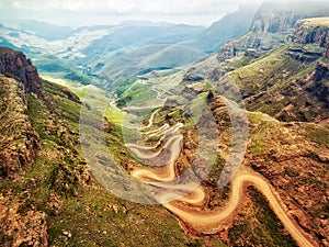 Sani Pass down into South Africa