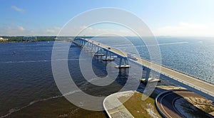 Sanibel Causeway as seen from helicopter