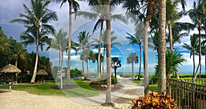 Nice pathway in Holiday inn in Sanibel Island to the sea in Florida