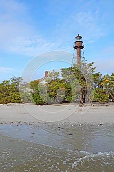 Sanibel Island or Point Ybel Light in Florida vertical