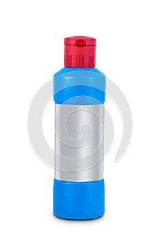 Sanitary hygiene, cleaning fluid bottle isolated on white background