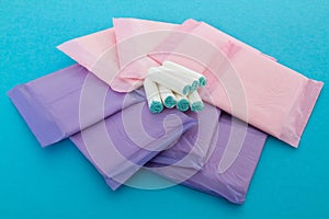 Sanitary napkins and tampons photo