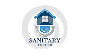 Sanitary, plumbing and water logo design vector