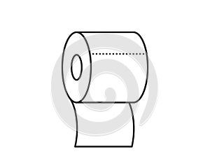 Sanitary toilet paper icon. Vector bathroom illustration. Hygiene clean symbol for wc