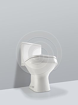 Sanitary toilet seen from below and isolated