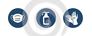 Sanitation accessories Icon - help during Coronavirus or COVID19 photo
