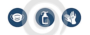 Sanitation accessories Icon - help during Coronavirus or COVID19